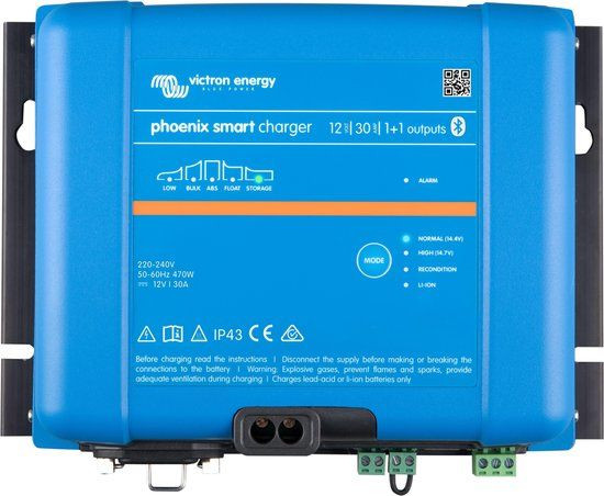 Victron Phoenix Smart IP43 24/16(1+1) Acculader met Bluetooth Smart