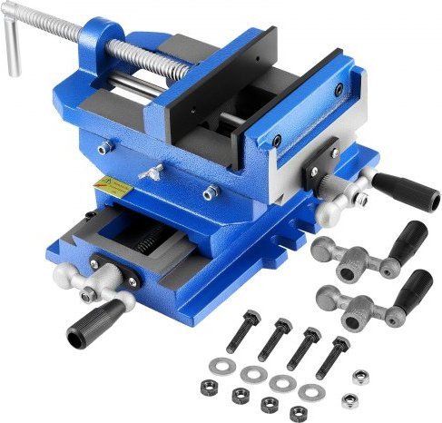 Vevor Industriële Machineklem van Gietijzer, Blauw, B/D/H: 33,0 x 31,0 x 14,5 cm