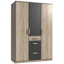 Drehtürenschrank Schlafzimmer in Eiche San Remo Dunkelgrau
