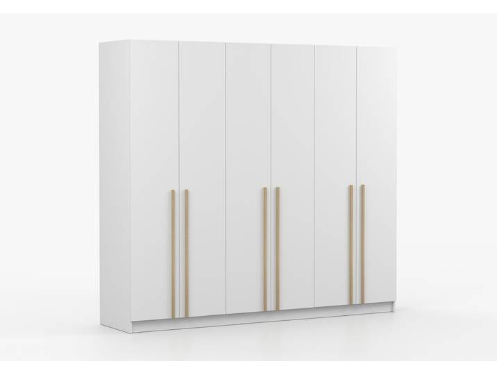 Drehtürenschrank SEVILLA 6D 230 cm Weiß Weiß