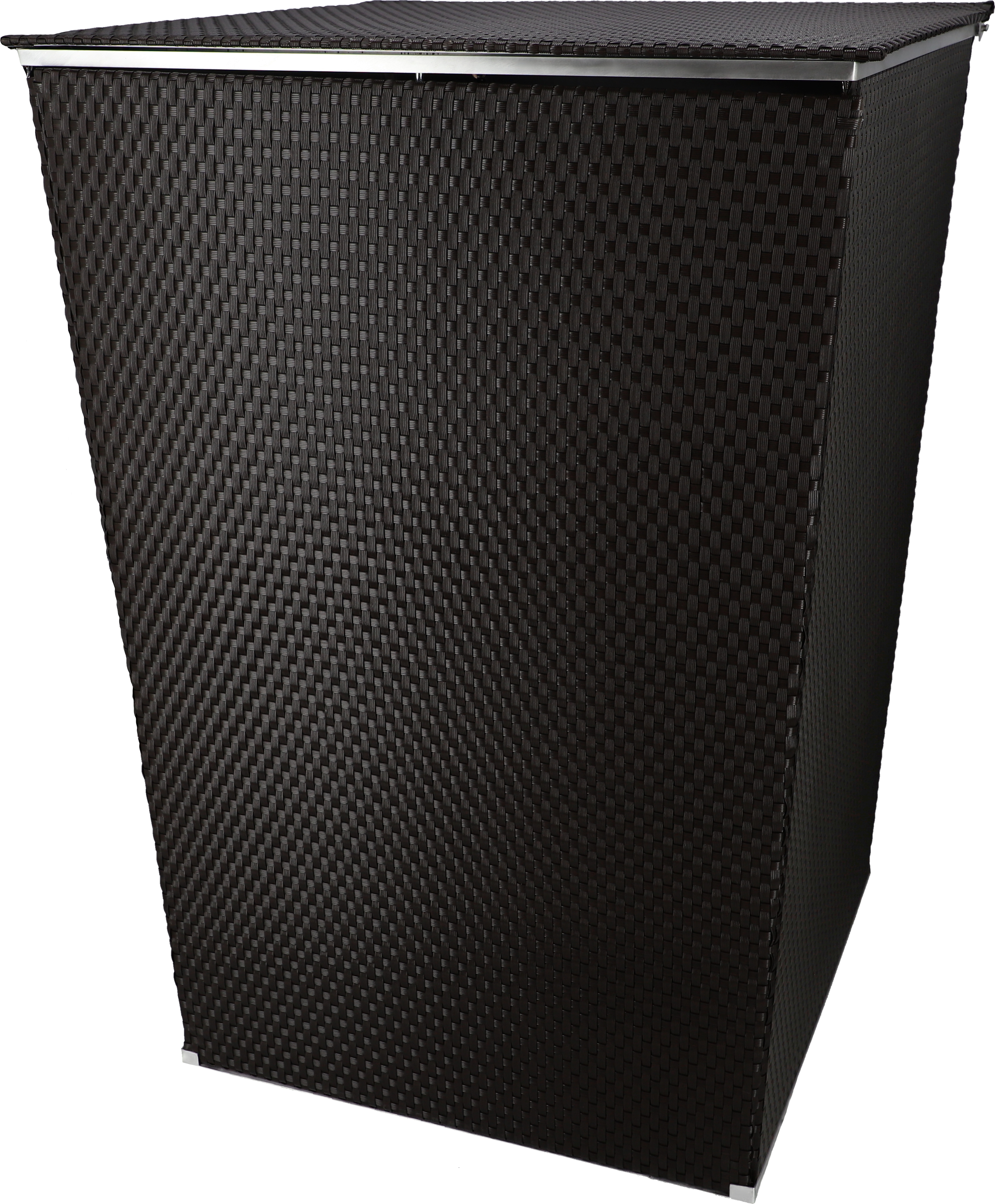 KOTARBAU Kunststoff Abfallbehälterschrank Technorattan 82x117 cm Dunkel Braun