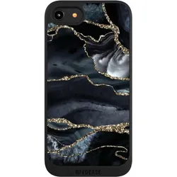 Nivocase Handyhülle für Apple iPhone 7 Hülle NIVOpure Case Schwarz Glitzer Look Marmor Trends (Apple iPhone 7), Smartphone Hülle, Schwarz