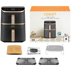 Cosori Turbo Tower Pro, Fritteuse, Schwarz, Gold
