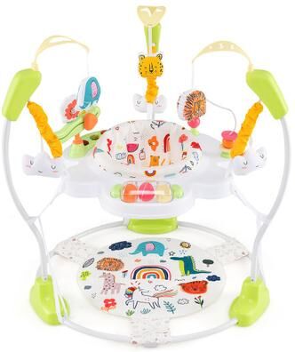 Costway Baby Activity Center Height Adjustable Baby Bouncing Saucer with Interactive Toys-Yellow
