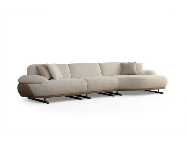 Xlmoebel Ecksofa Modulares Ecksofa in Beige mit hochwertigem Textilbezug, Ecksofa 3 Teile, Made in Europa