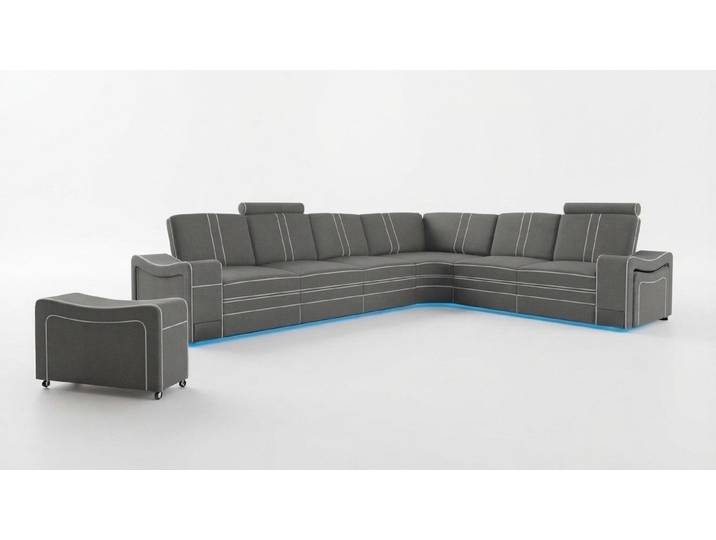 Xlmoebel Ecksofa Luxuriöses Ledersofa mit USB-Schnittstelle und großzügiger Sitzfläche, Ecksofa, Hergestellt in Europa