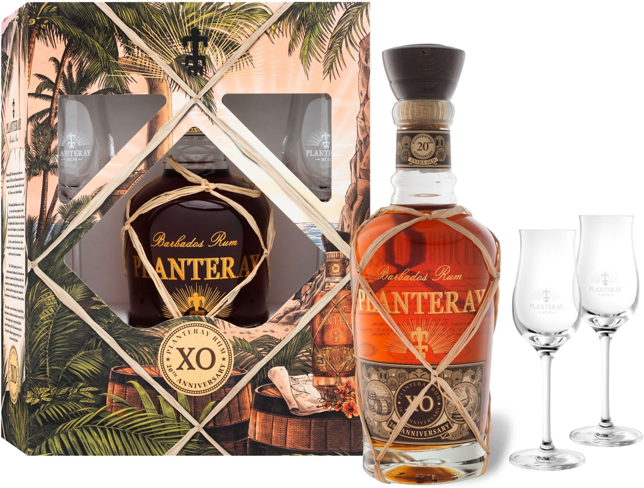 PLANTERAY Rum XO 20th Anniversary mit 2 Gläsern, 40% Vol