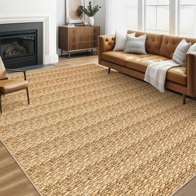Garvee Modern Horizontal Stripes Braided Print Area Rug