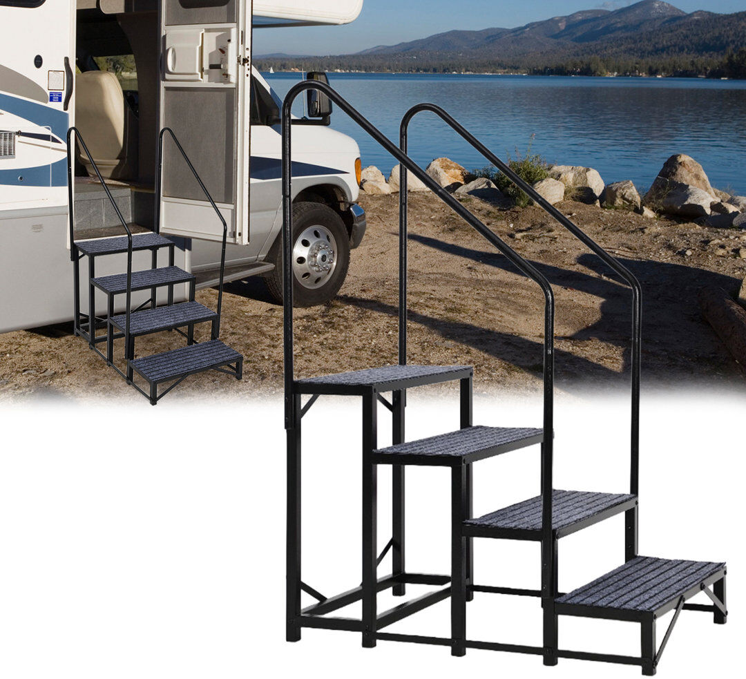 Rebrilliant Steel Step Stool black 68.58cm H