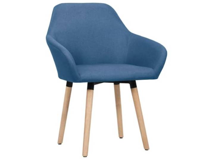 POUFGDR 2 Esszimmerstühle, Blau, Stoff, gepolstert Hochwertiger Stoff, Armlehnen und Rückenlehne mit Schaumstoff gepolstert, Beine aus Holz und schwarzem Metall, Esszimmer