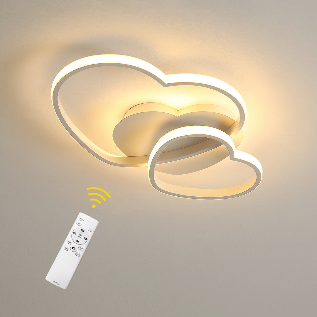 Ivy Bronx Stager Dimmable 50cm LED Integrated Semi Flush Mount White 7.5cm H X 53cm W X 33cm D