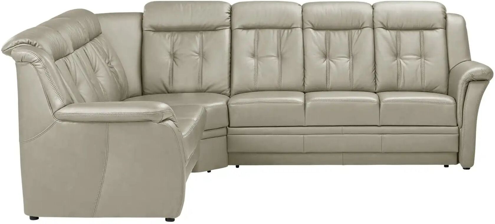 Polstermöbel Oelsa Ecksofa Leder  Andorra ¦ grau ¦ Maße (cm): B: 272 H: 99 T: