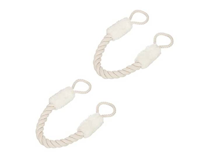 Relaxdays Butoir de porte\, lot de 2\, arrêt\, sécurité\, 60cm\, anti-pincement pour enfants & animaux\, beige/blanc