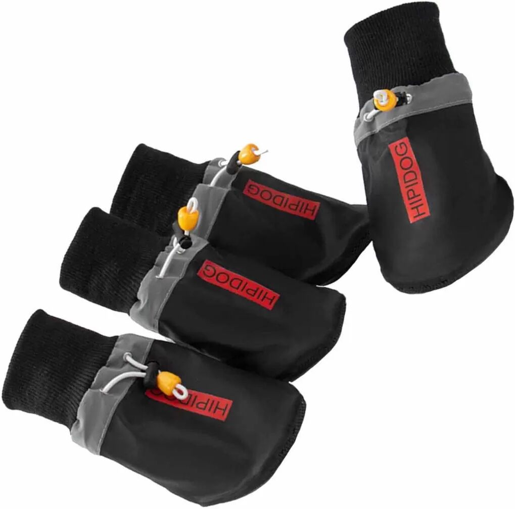 INF Große Hundeschuhe - Englisches Druckmuster, weiche Sohle - 4er-Set für mittlere bis große Rassen Schwarz 3XL