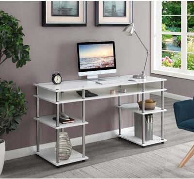 Convenience Concepts Designs2Go No Tools 60 inch Deluxe Student Desk with Shelves