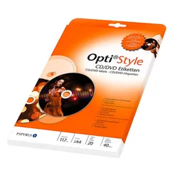 40 CD-Etiketten aus Papier, weiß, blickdicht