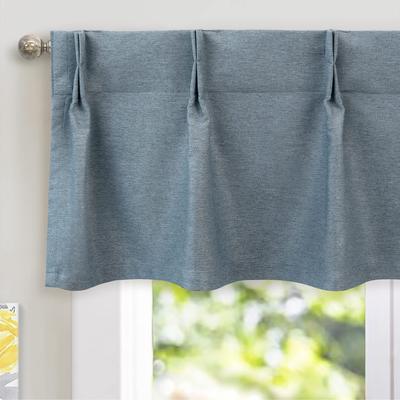 DriftAway Blackout Pinch Pleat Faux Linen Textured Solid Valance