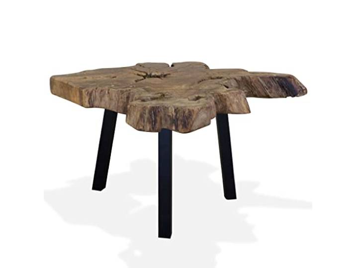 Couchtisch aus echtem Teak, mit Beinen aus Stahl, 80 x 70 x 38 cm
