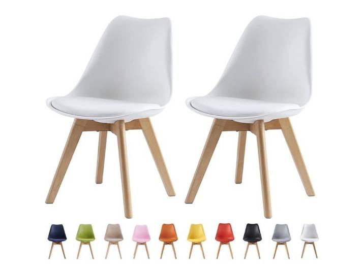 mcc direct Eva Lot de 2 chaises de Salle à Manger de Cuisine de Bureau Blanc