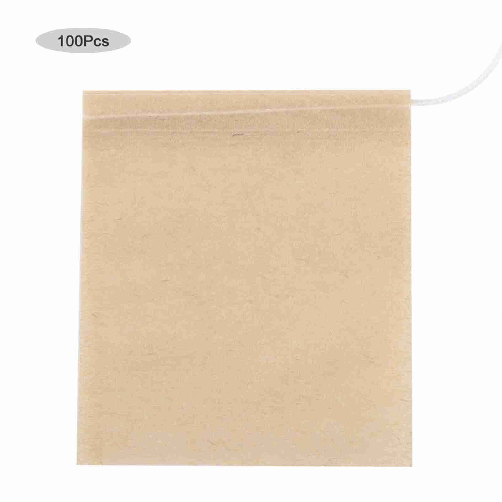 Cocosity 100 stuks lege wegwerp theezakjes met filter en trekkoord voor losse thee (L)