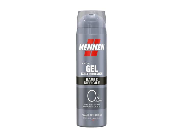 MENNEN Gel de Rasage Extra Protection pour Barbe Très Dure, Sans Alcool, 200 ml