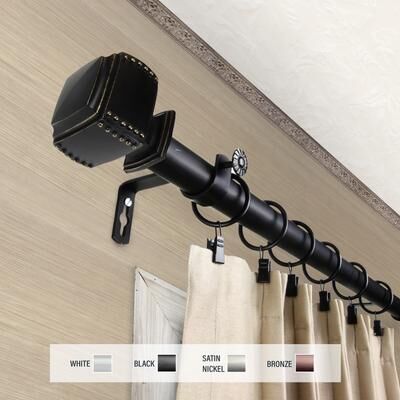 InStyleDesign Xavier 1 inch Diameter Adjustable Curtain Rod