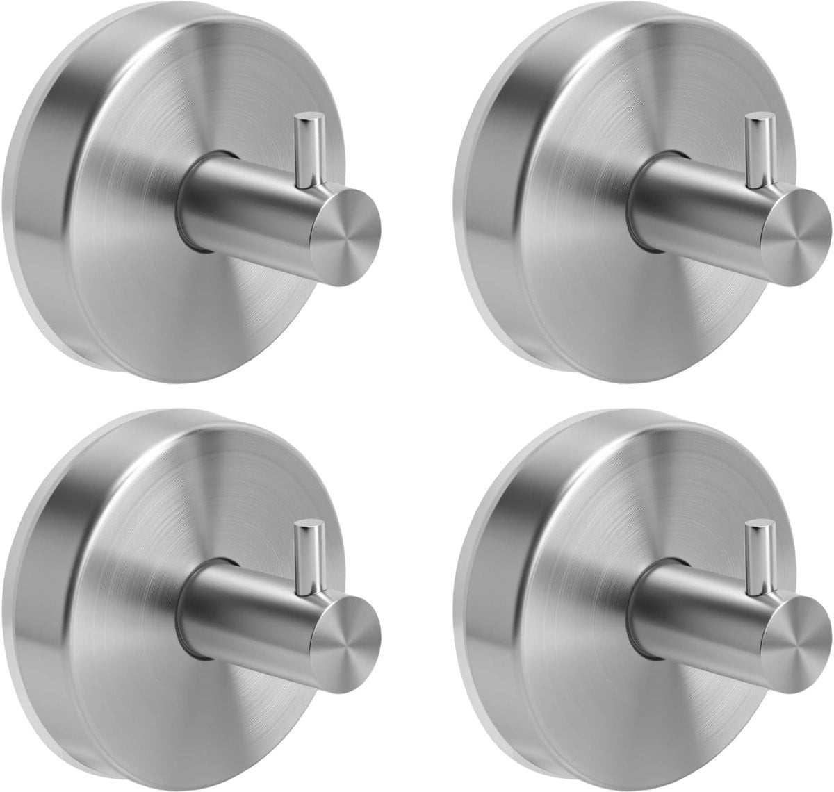 ShopVlot Suction cup haken 4 stuks - Zilver - Roestvrij staal
