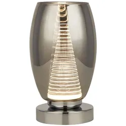 Nachttischlampe Tischlampe Tischleuchte Rauchglas Wohnzimmerlampe H 20,5 cm