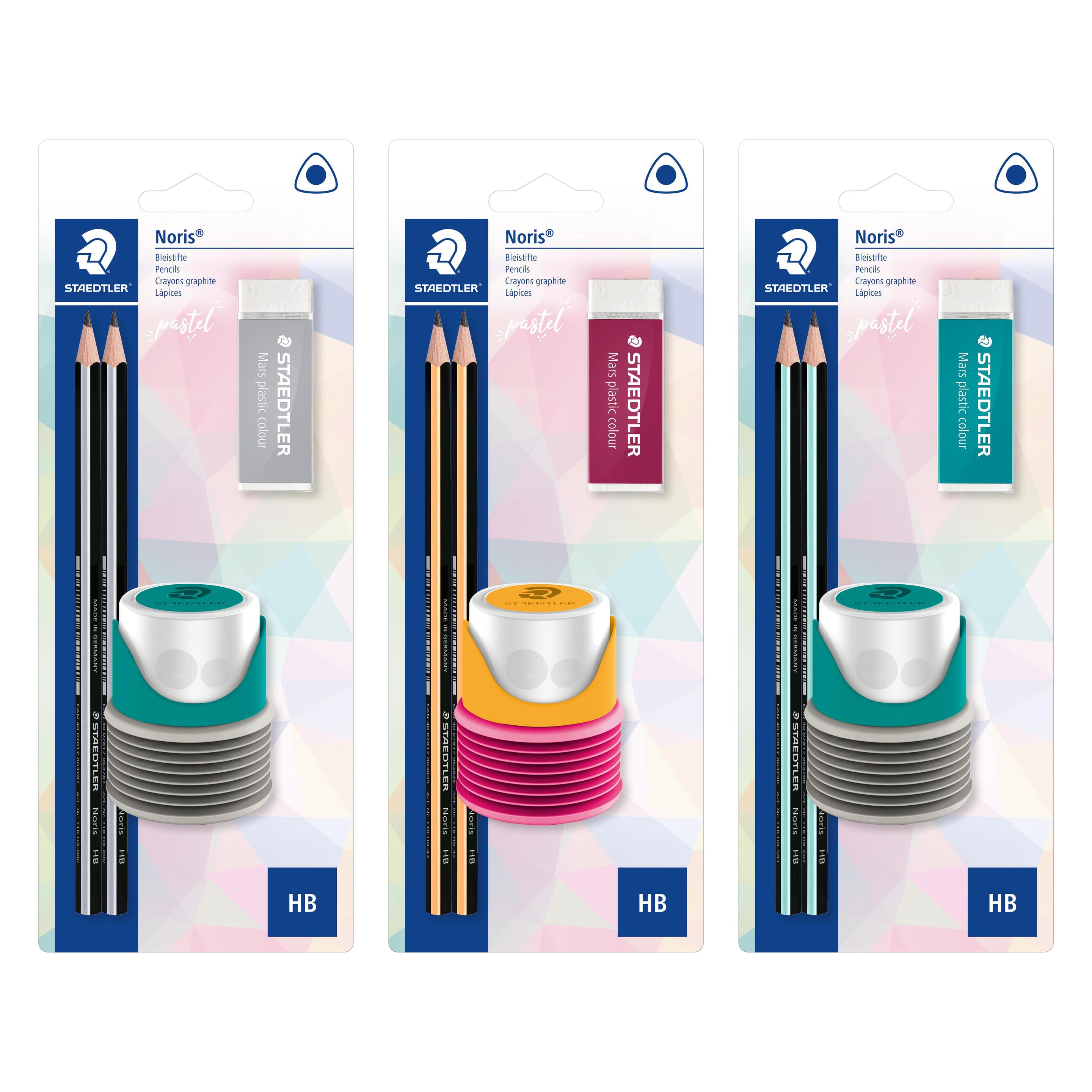 Staedtler Bleistiftset HB 2er mit Spitzer und Radierer (HB, 2x) (61 SBKPA-2)