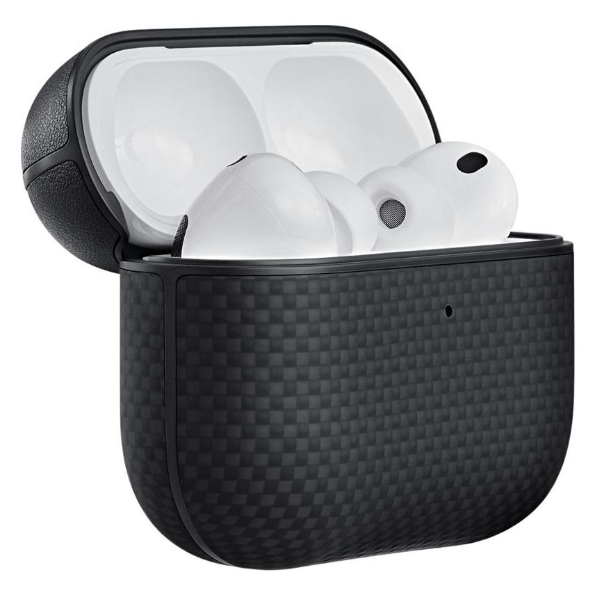 Pitaka Aramidfaser-Magnethülle Schutzhülle für AirPods Pro 3 Kopfhörer, grau-schwarz (Kopfhörer Hülle) (APM2501)