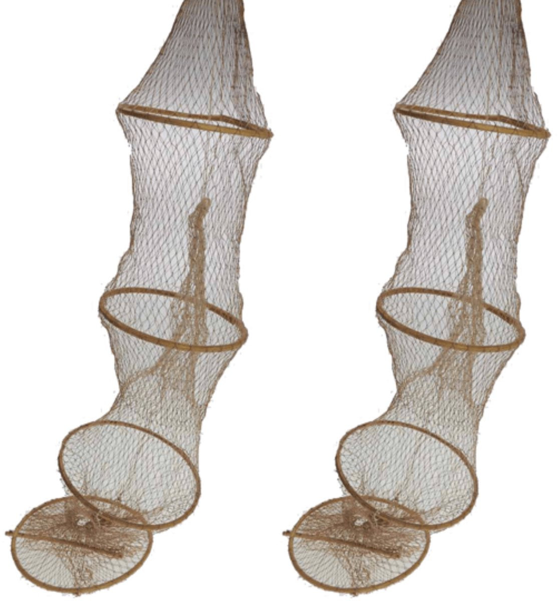 Set van 2 decoratieve vissersfuiken met 4 ringen, 120 cm