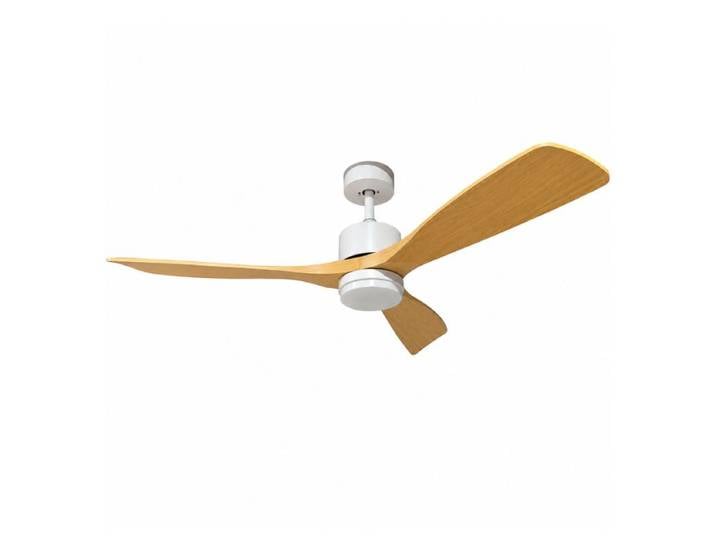 Ventilateur De Plafond Led 18w Cct Blanc Et Effet Bois Clair Avec Télécommande Ø122cm - Silumen