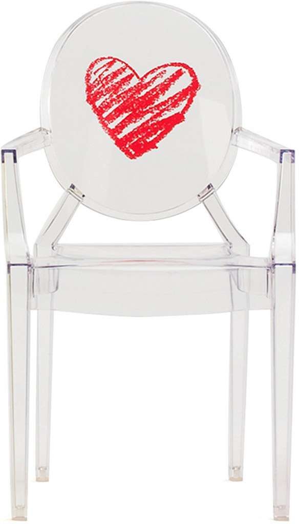 Kartell Lou Lou Ghost Kinderstuhl Special Edition (glasklar transparent / Dekor ... glasklar transparent / Dekor Herz