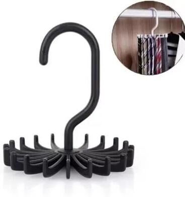 Inspire Select 360 Rotating Tie & Scarf Hanger Rack 20 Hook Organizer For Belts, Scarves, Ties, Closet Storage black A 1 Pc