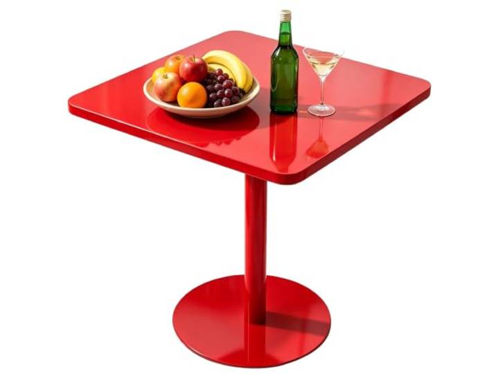 Moderner quadratischer Esstisch, Bartisch, Outdoor-Bistro-Cocktailtisch Roter Bartisch, Beistelltisch mit stabiler Basis, Freizeittische einfach zu montieren(60x60x73cm)