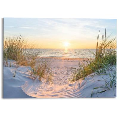 Deco-Panel REINDERS "Sonnenuntergang in den Dünen", beige (farbe bild(er): beige), B:140cm H:100cm T:2cm, Bilder, Wohnzimmer - Beige - MDF - Landschaften - 140x100 cm