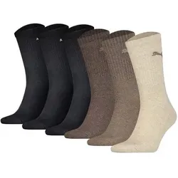 PUMA Unisex Sportsocken, 6 Paar - Tennissocken, Crew Sport Socken, einfarbig, Größe 43-46 in Bunt Bunt