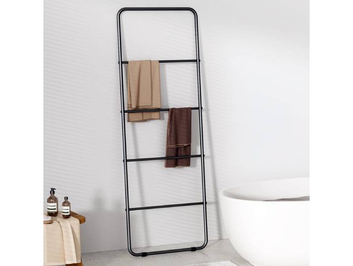 Étagère à serviettes en métal à 4 niveaux, support de rangement autoportant pour serviettes de salle de bain, séchoir à serviettes, accessoires de support de suspension