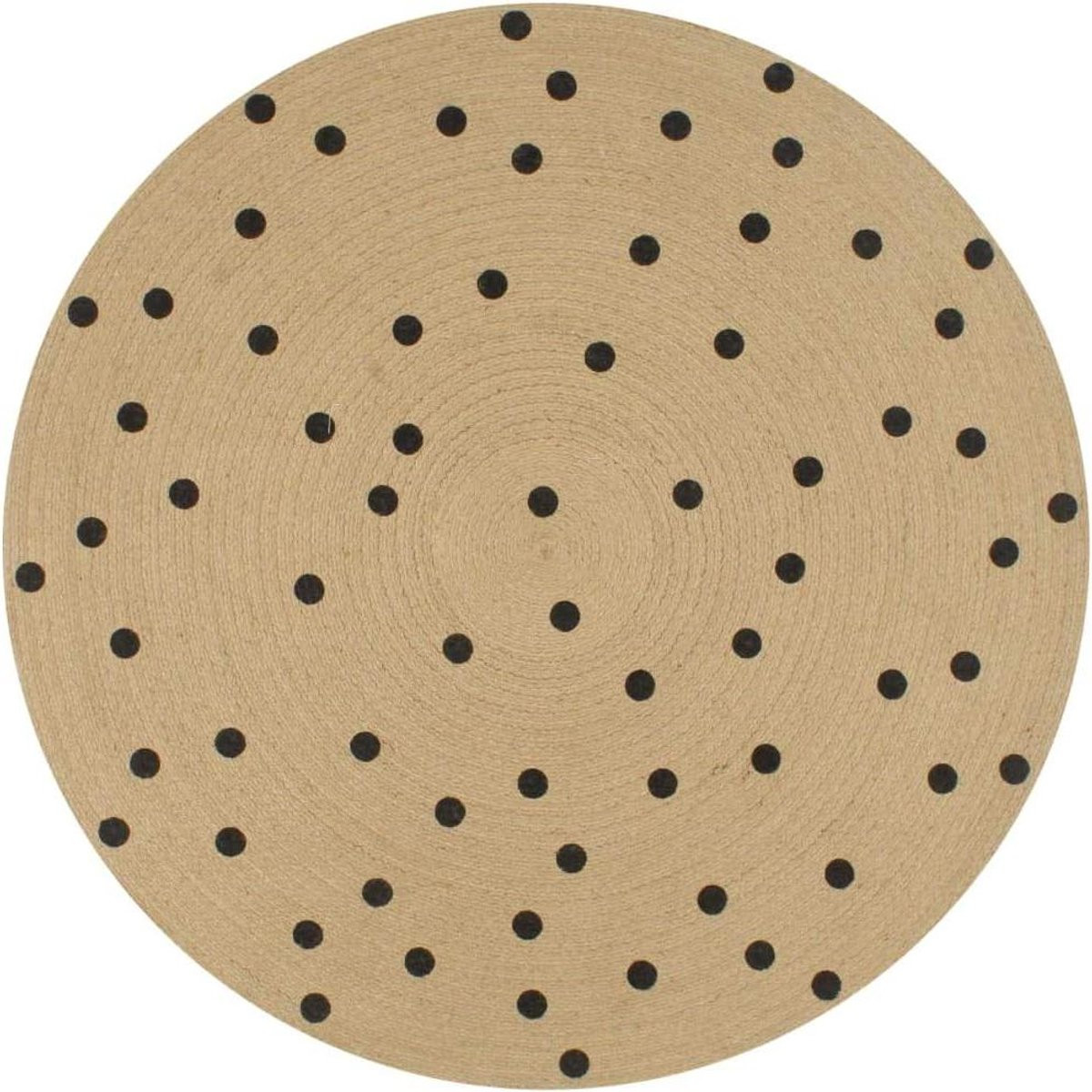 Handgeweven Jute Vloerkleed met Dotted Print in Rustieke Stijl