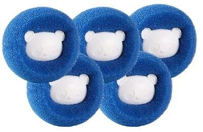 Inspired Finds Reusable Pet Hair Remover Laundry Balls For Washing Machines blue 5pc