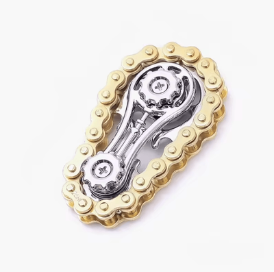 Inspire Curations Metal Bike Chain Sprocket Fidget Spinner Fingertip Gyro gold