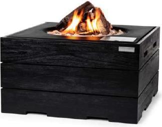 Happy Cocooning Mania Black Teak Feuertisch Quadratisch Inkl. 5 kg Lavasteine