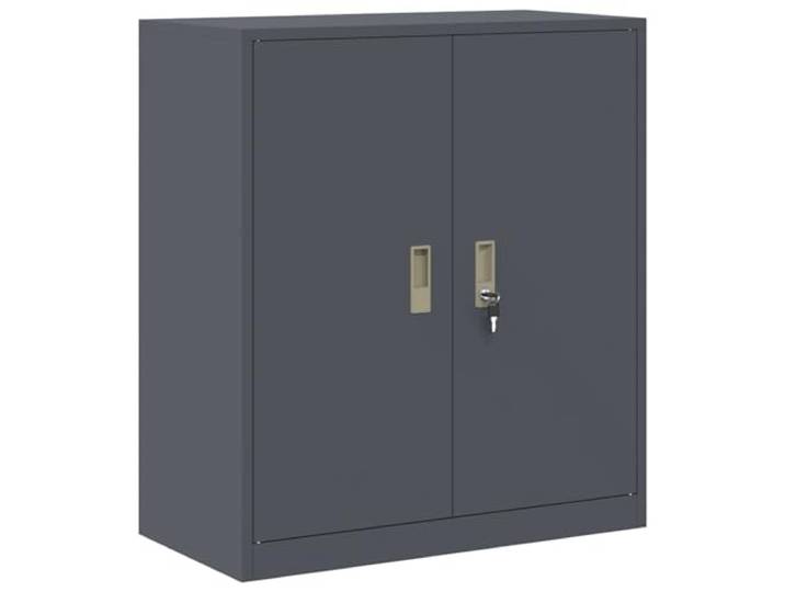 PTUGUOF Aufbewahrungsschrank Anthrazit 80 x 40 x 90 cm Stahl Abschließbare Türen, pulverbeschichtet, pflegeleicht, Industriedesign, Büroorganisation, Stauraum