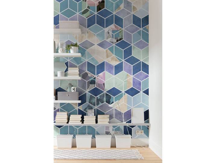Vlies Fototapete Geometric Blue 200 x 250cm
