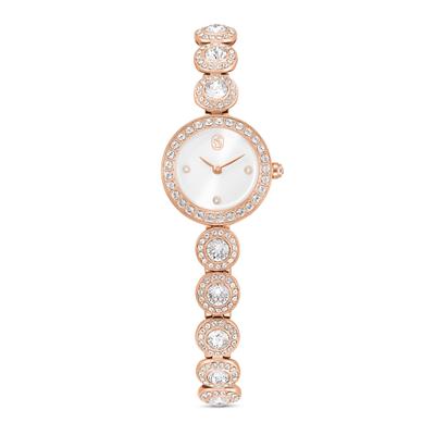 Quarzuhr SWAROVSKI "UNA", rosa (roségoldfarben), Armbanduhren, Damen, Quarzuhr, Armbanduhr, Damenuhr, Edelstahlarmband, analog, Swarovski-Kristalle