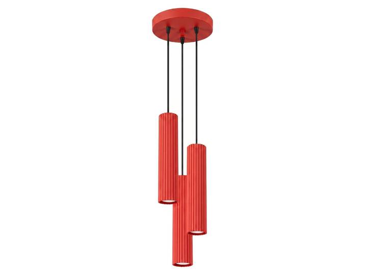 Suspension KARBON 3P rouge 3xGU10 10W aluminium 108x19.5x19.5cm Sollux Lighting