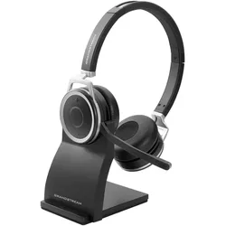 Grandstream tream Networks GUV3050 (Kabellos, USB-A), Office Headset, Schwarz, Silber