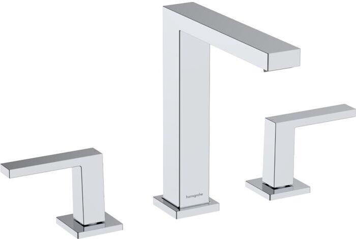 Hansgrohe Tecturis E 3-Loch-Waschtischarmatur 73030000 mit Push-Open-Ablaufgarnitur, chrom