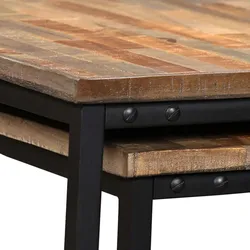 Satztisch Couchtisch-Set 2-tlg. Recyceltes Teak Massiv | vidaXL : Farbe - Braun