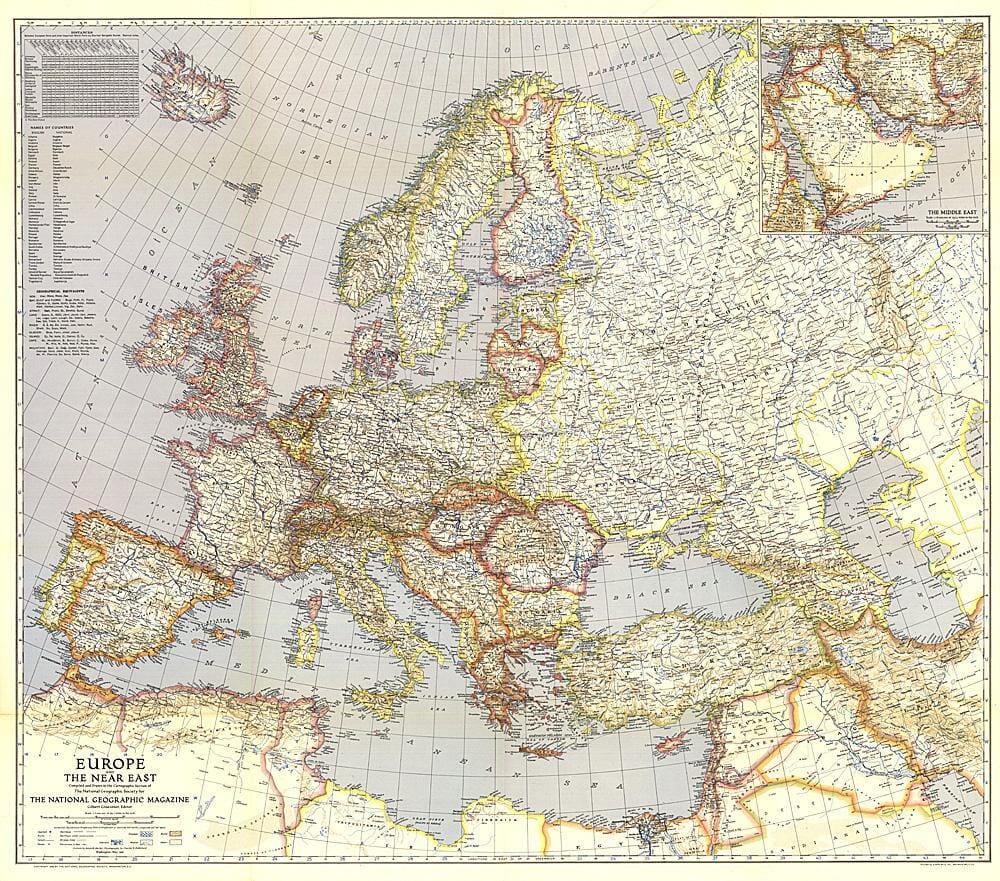 National Geographic Historic POD 1940 Europe et Proche-Orient (carte)